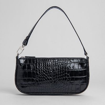 Rachel Croc-Embossed Leather Shoulder Bag from By Far