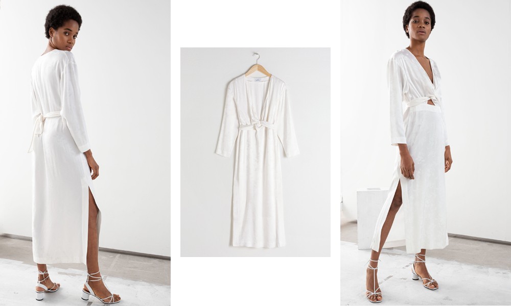 Floral Jacquard Overlapping Maxi Dress, £110 