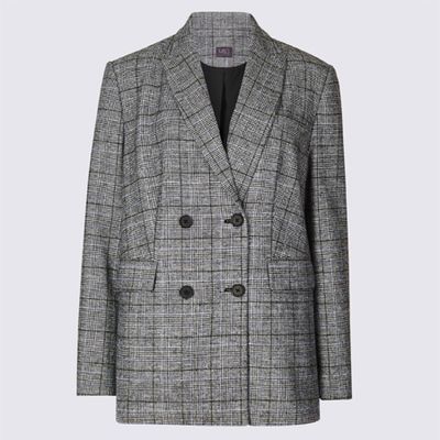 Checked Long Sleeve Blazer from M&S