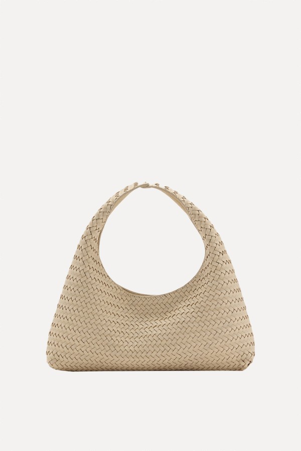 Braided Leather Handbag from Mango
