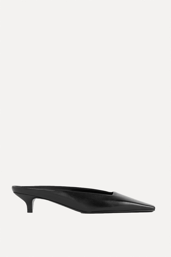 Square Leather Kitten Mules from Toteme