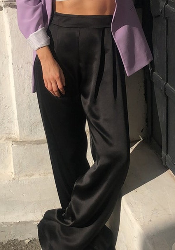 100% Silk Long Palazzo Pants from The Serenity Wear