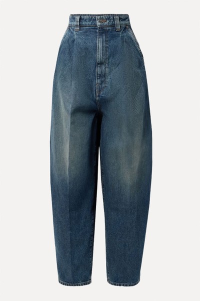 Ashford Pleated High-Rise Tapered Jeans from Khaite