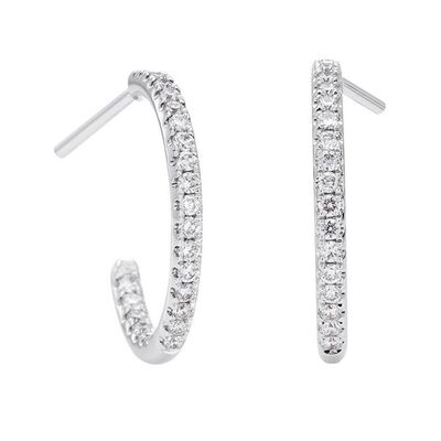 White Gold And Diamond Micropavé Hoop Earrings from De Beers