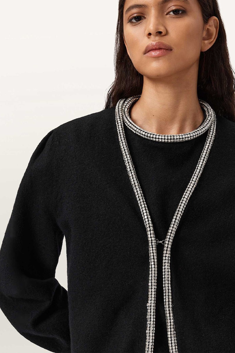 Odell Embellished Wool Cardigan