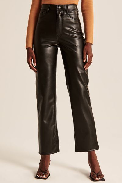 Vegan Leather Ankle Straight Pant