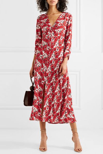 Katie Floral-Print Crepe De Chine Midi Dress from Rixo