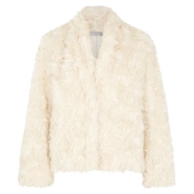 Cream Faux Fur Jacket from Vince