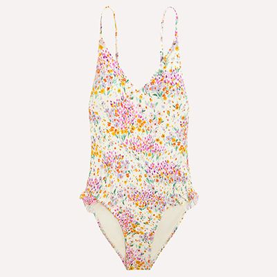 Ditsy Floral High-Leg Triangle Swimsuit from Oysho