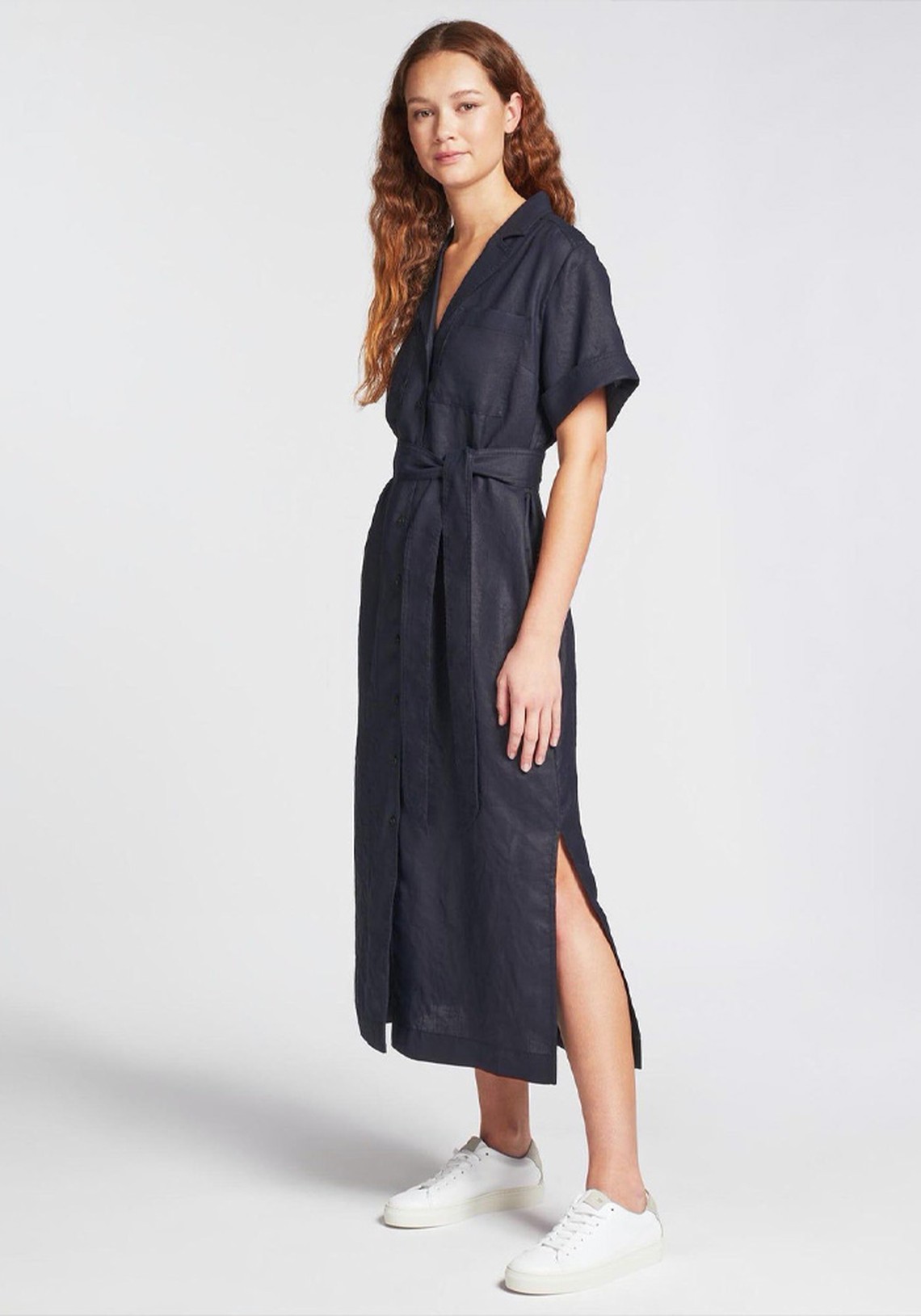 Lennox Techni Linen Maxi Shirt Dress