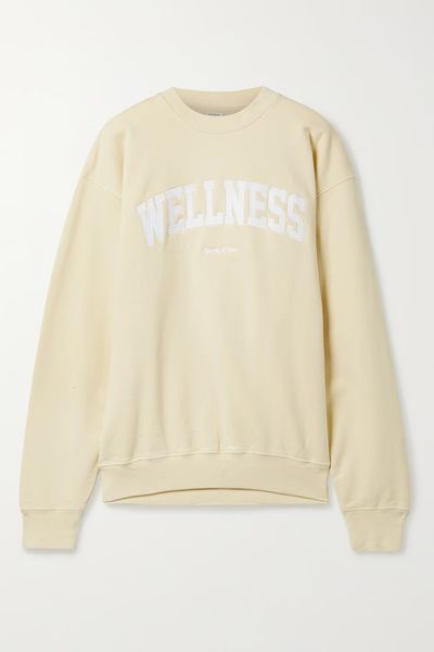 Wellness Embroidered Cotton-Jersey Sweatshirt from Sporty & Rich