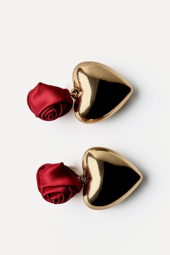 Rose Heart Earrings