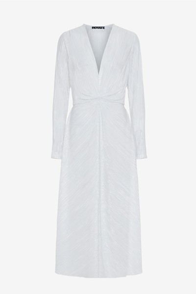 Woven-Pattern Pleated Midi Shift Dress from Rotate Birger Christensen