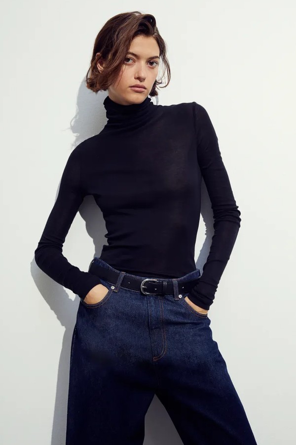 Pima Cotton Polo Neck Top from H&M