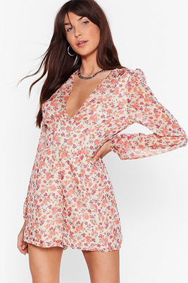 Grow Us The Way V-Neck Floral Jumpsuit from Nasty Gal