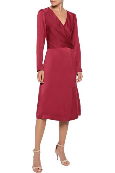 Siri Wrap-Effect Crepe De Chine Dress