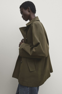Short Trench Coat With Back Pleat from Massimo Dutti