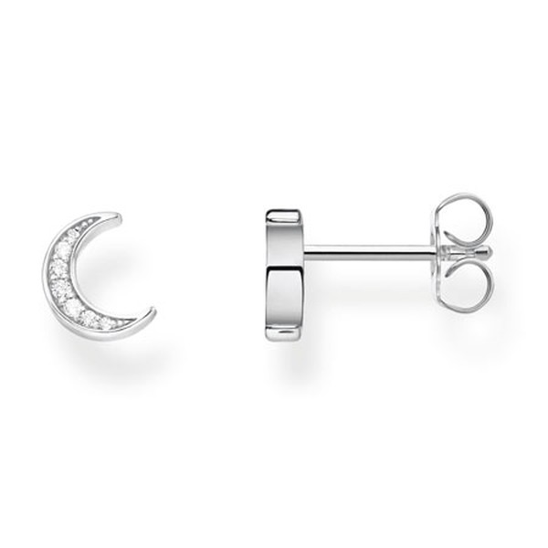 Ear Studs Moon Silver