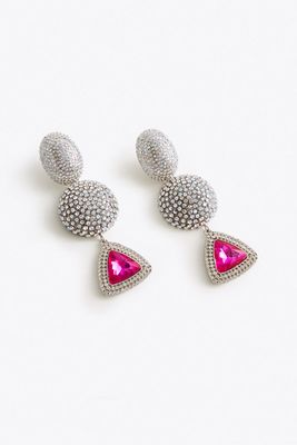 White Bejewelled Earrings from Uterque
