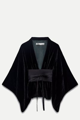 Velvet Corset Belt Kimono from Zara