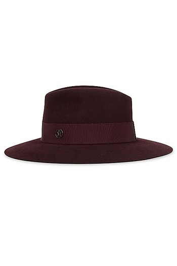 Henrietta Burgundy Rabbit Felt Fedora from Maison Michel Paris