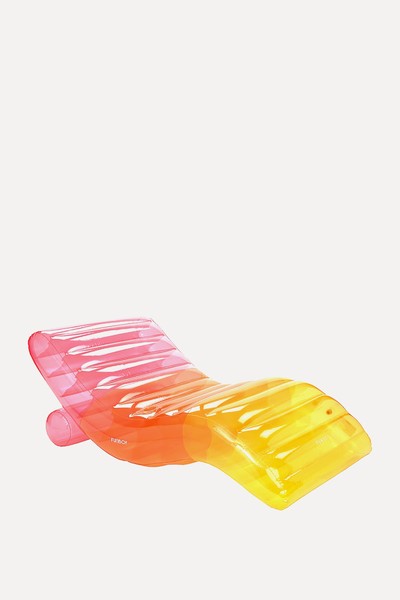 Clear Rainbow Chaise Lounger Pool Float from Funboy