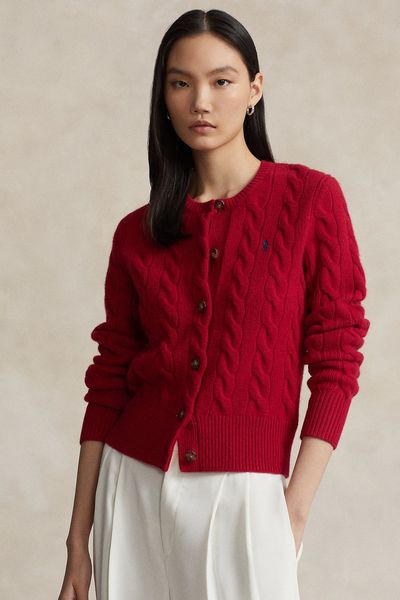 Cable-Knit Wool-Cashmere Cardigan