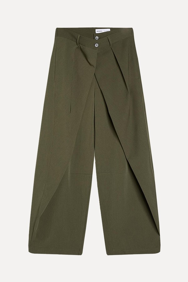 Pleated Barrel-Leg Trousers from Bershka