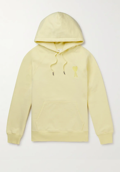 Logo-Embroidered Organic Cotton-Jersey Hoodie from Ami Paris