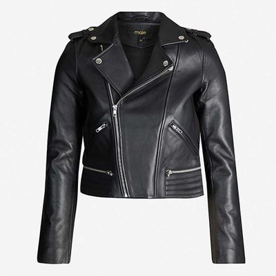 Basalt Leather Jacket from Maje