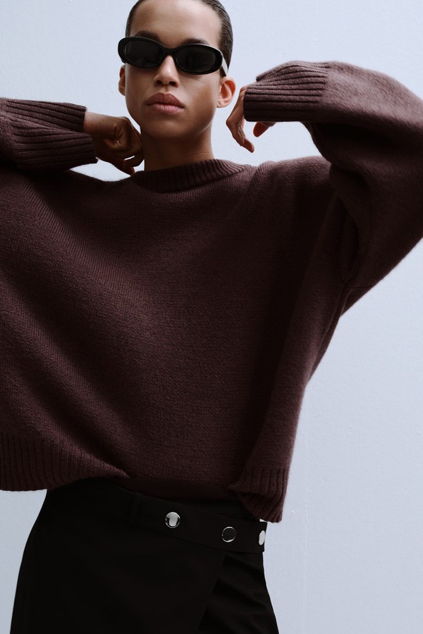 Round-Neck Knitted Sweater