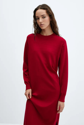 Round-Neck Knitted Dress from Mango