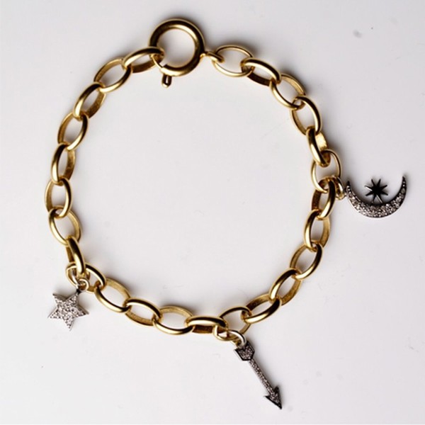 Diamond Moon & Stars Charm Bracelet from Kirstie Le Marque