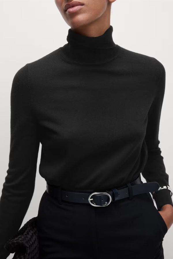 Pure Merino Wool Roll Neck Jumper
