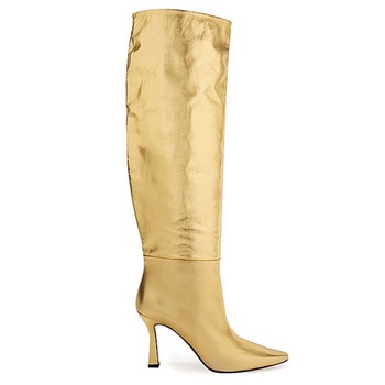 Lina 95 Gold Leather Knee-High Boots from Wandler