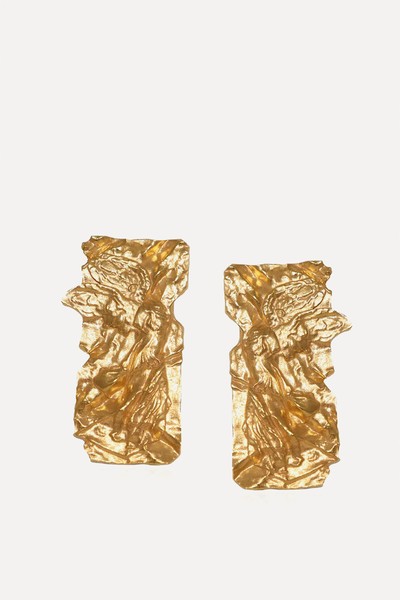 Athens Gold Plated Nike Foil Earrings from Hermina