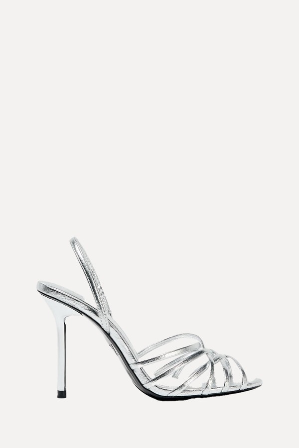 Metallic-Effect High-Heel Sandals from Zara
