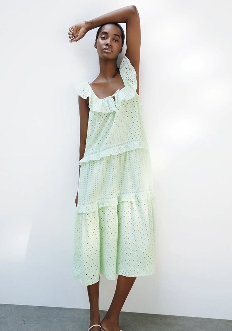 Dress With Cutwork Embroidery from Zara