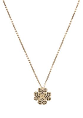 Solid Gold & Crystal Clover Necklace