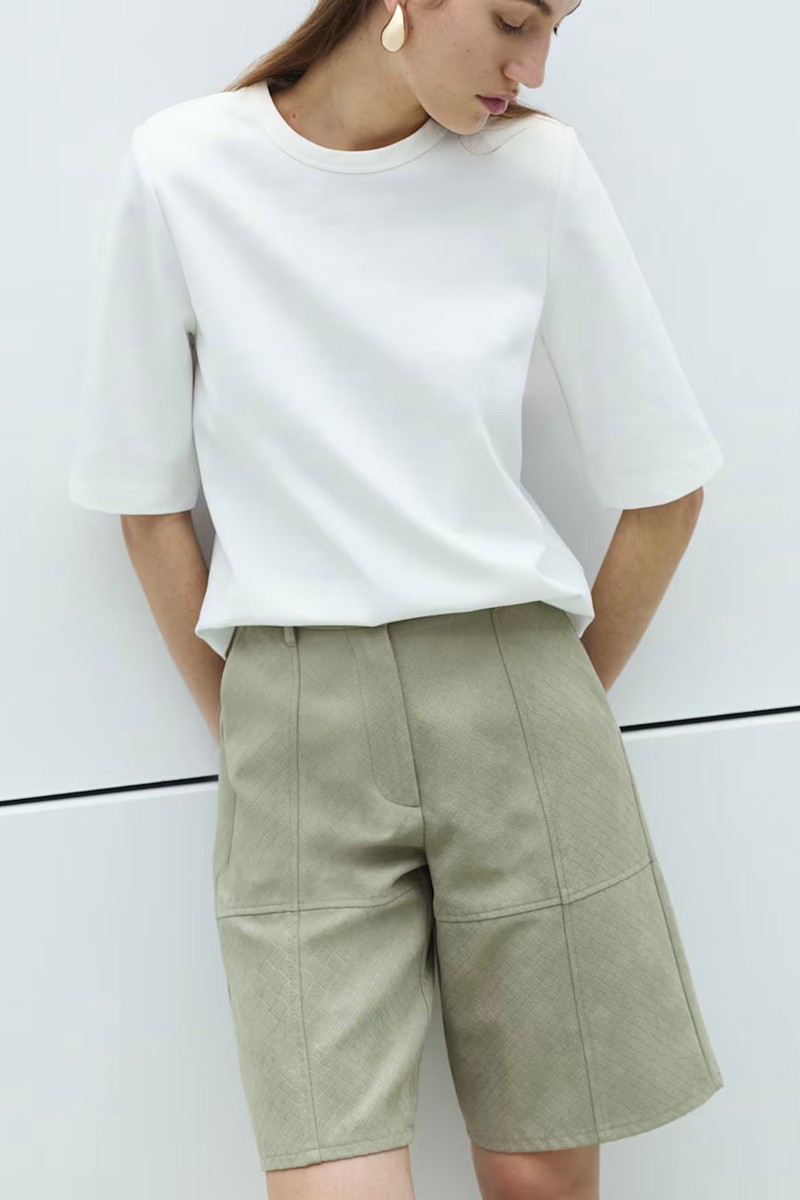 Weave Effect Longline Shorts