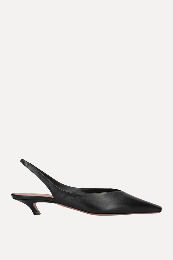 Leather Jamie Slingback Pumps 25 from Amina Muaddi