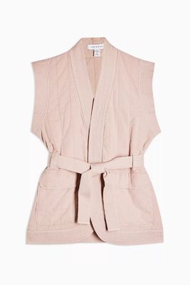  Rose Pink Sleeveless Tie Jacket from Topshop