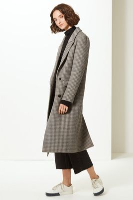 Checked Longline Coat from M&S