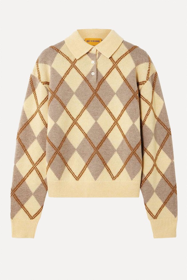 Argyle Wool-Blend Sweater from Guest In Residence
