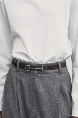 Leather Belt With Double Long Buckle  from Massimo Dutti