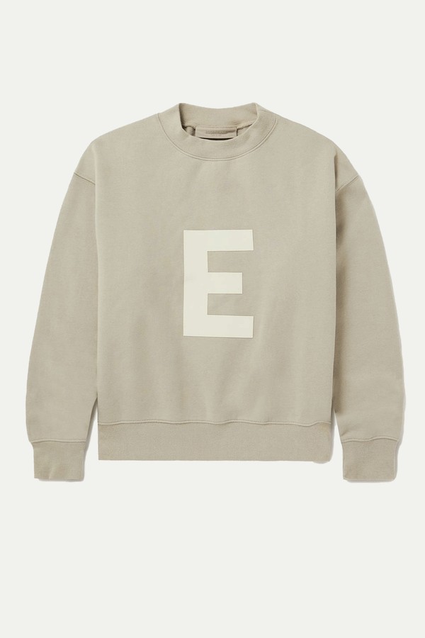 Logo-Flocked Cotton-Blend Jersey Sweatshirt from Fear of God Essentials