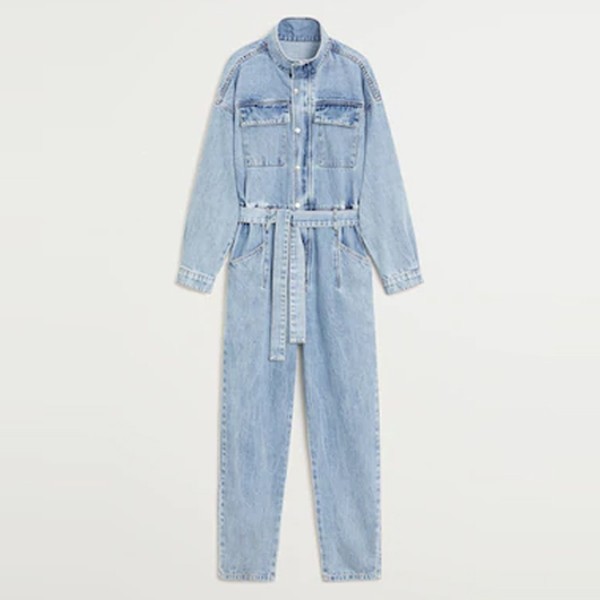 Belt Denim Jumpsuit from Mango