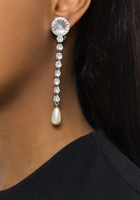 Crystal Pearl Drop Earrings, £280 | Miu Miu