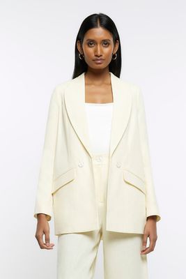 Linen Button Front Blazer from River island
