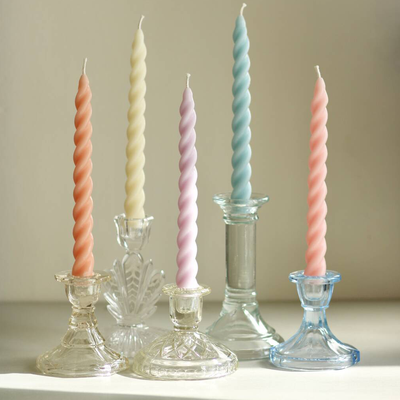 Five Perfect Pastel Beeswax Soy Blend Twist Candles
